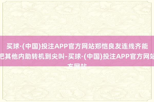 买球·(中国)投注APP官方网站郑恺良友连线齐能把其他内助转机到尖叫-买球·(中国)投注APP官方网站