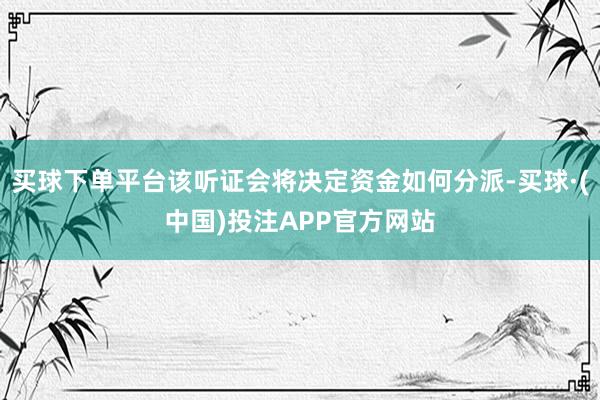买球下单平台该听证会将决定资金如何分派-买球·(中国)投注APP官方网站