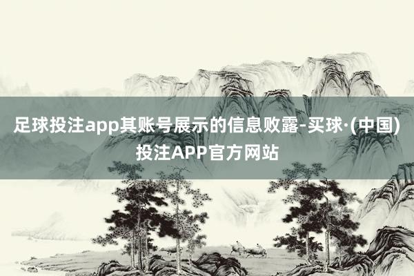 足球投注app其账号展示的信息败露-买球·(中国)投注APP官方网站